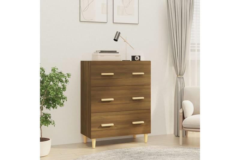 beBasic Senkki ruskea tammi 70x34x90 cm tekninen puu - Ruskea - Säilytys - Säilytyskalusteet - Senkki
