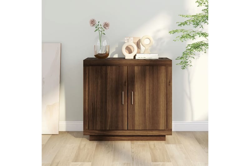 beBasic Senkki ruskea tammi 80x40x75 cm tekninen puu - Ruskea - Säilytys - Säilytyskalusteet - Lipasto