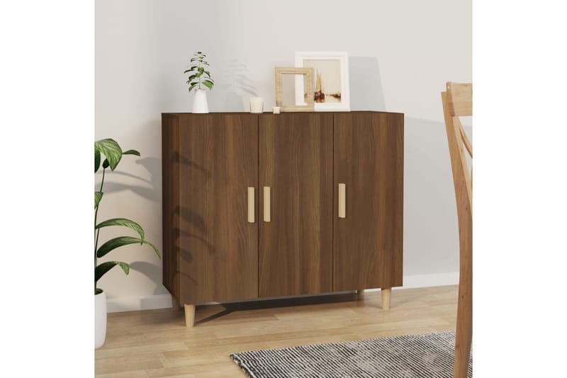 beBasic Senkki ruskea tammi 90x34x80 cm tekninen puu - Ruskea - Säilytys - Säilytyskalusteet - Lipasto