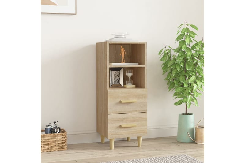 beBasic Senkki Sonoma-tammi 34,5x34x90 cm tekninen puu - Ruskea - Säilytys - Säilytyskalusteet - Senkki