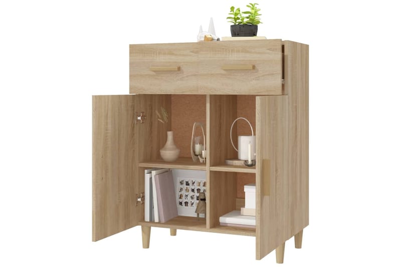 beBasic Senkki Sonoma-tammi 69,5x34x89 cm tekninen puu - Ruskea - Säilytys - Säilytyskalusteet - Senkki