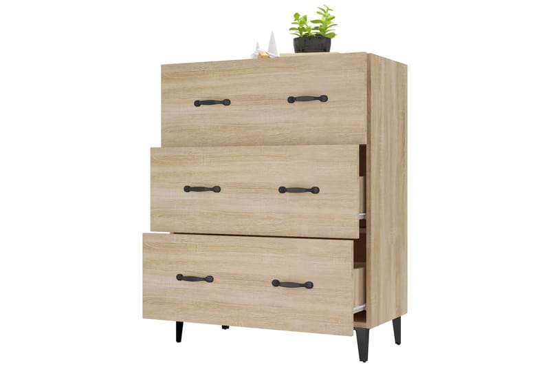 beBasic Senkki Sonoma-tammi 69,5x34x90 cm tekninen puu - Ruskea - Säilytys - Säilytyskalusteet - Senkki