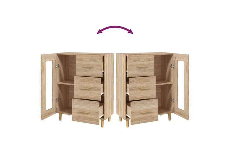 beBasic Senkki Sonoma-tammi 69,5x34x90 cm tekninen puu - Ruskea - Säilytys - Säilytyskalusteet - Senkki