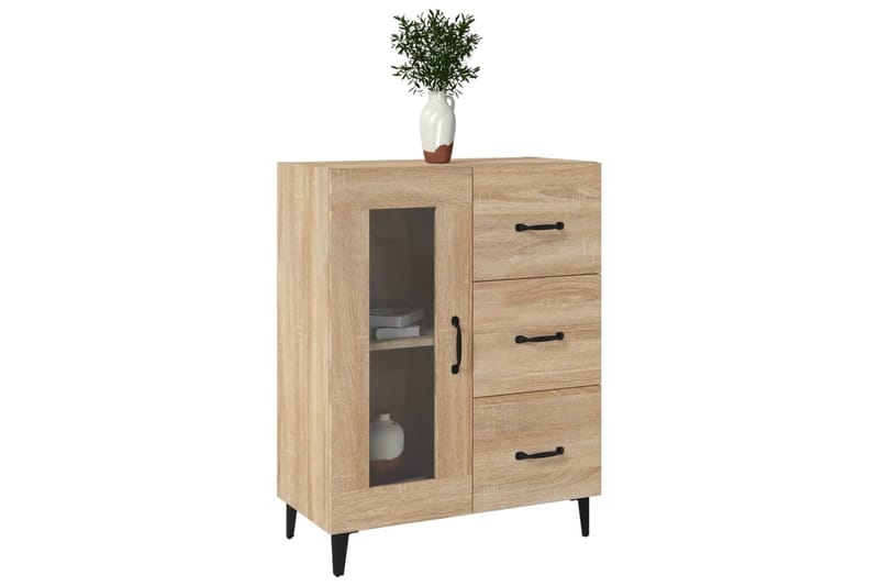 beBasic Senkki Sonoma-tammi 69,5x34x90 cm tekninen puu - Ruskea - Säilytys - Säilytyskalusteet - Lipasto