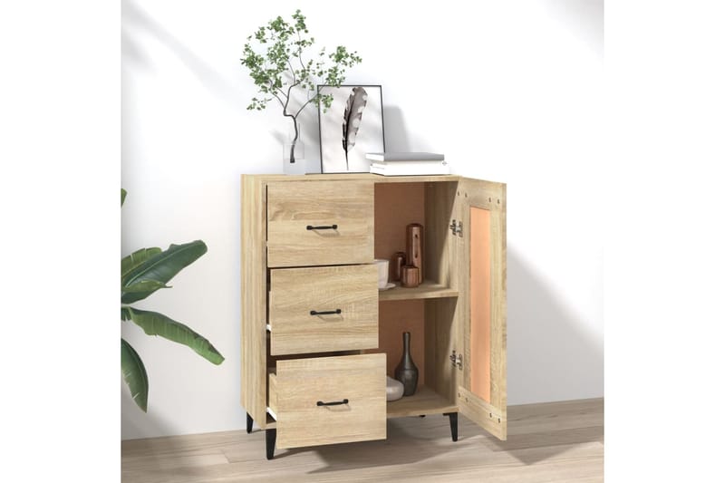 beBasic Senkki Sonoma-tammi 69,5x34x90 cm tekninen puu - Ruskea - Säilytys - Säilytyskalusteet - Lipasto