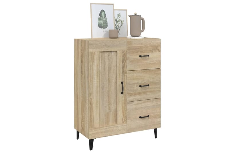 beBasic Senkki Sonoma-tammi 69,5x34x90 cm tekninen puu - Ruskea - Säilytys - Säilytyskalusteet - Lipasto
