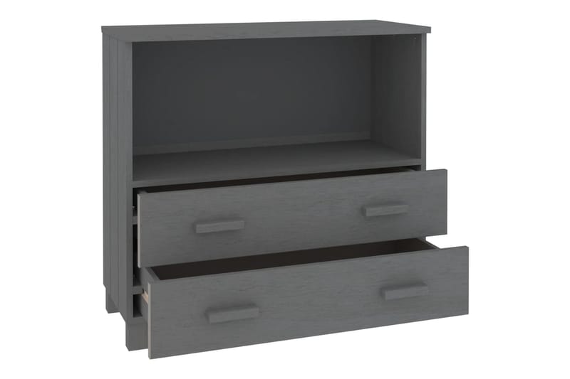 beBasic Senkki tummanharmaa 85x35x80 cm täysi mänty - Harmaa - Säilytys - Säilytyskalusteet - Senkki