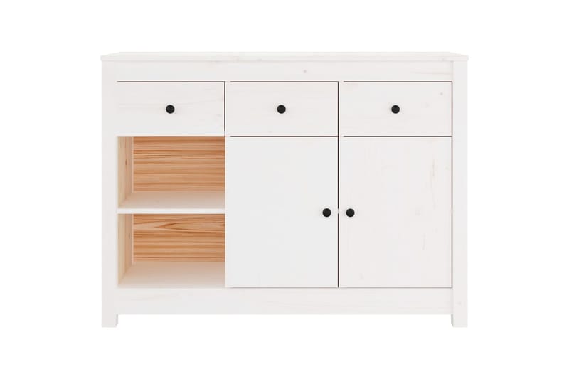beBasic Senkki valkoinen 100x35x74 cm täysi mänty - Valkoinen - Säilytys - Säilytyskalusteet - Senkki