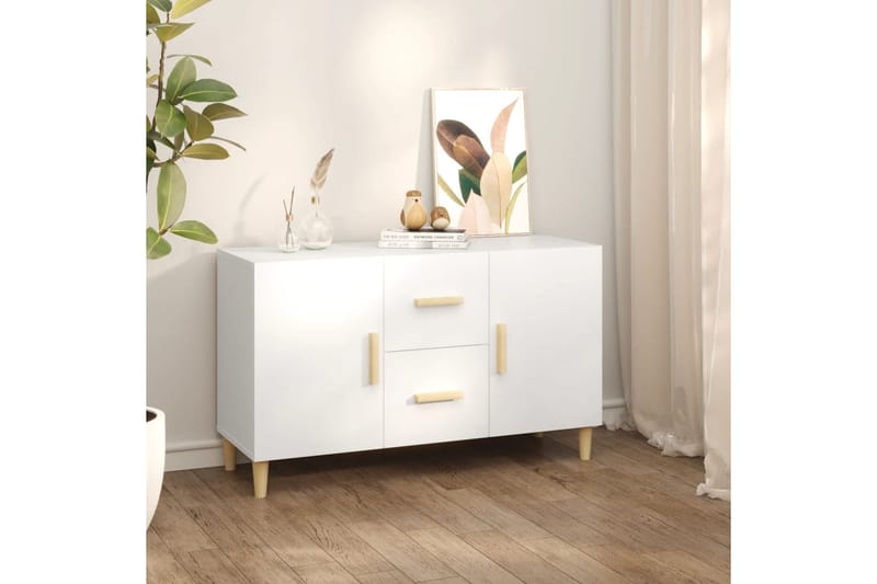 beBasic Senkki valkoinen 100x36x60 cm tekninen puu - Valkoinen - Säilytys - Säilytyskalusteet - Senkki