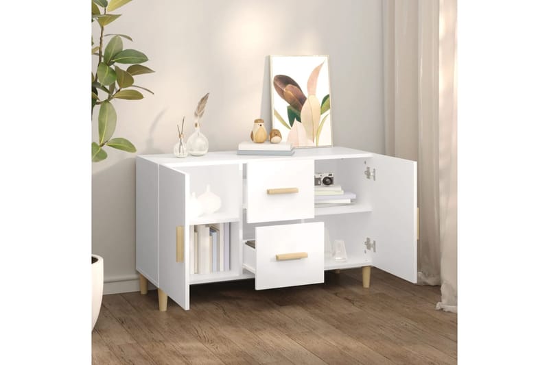 beBasic Senkki valkoinen 100x36x60 cm tekninen puu - Valkoinen - Säilytys - Säilytyskalusteet - Senkki