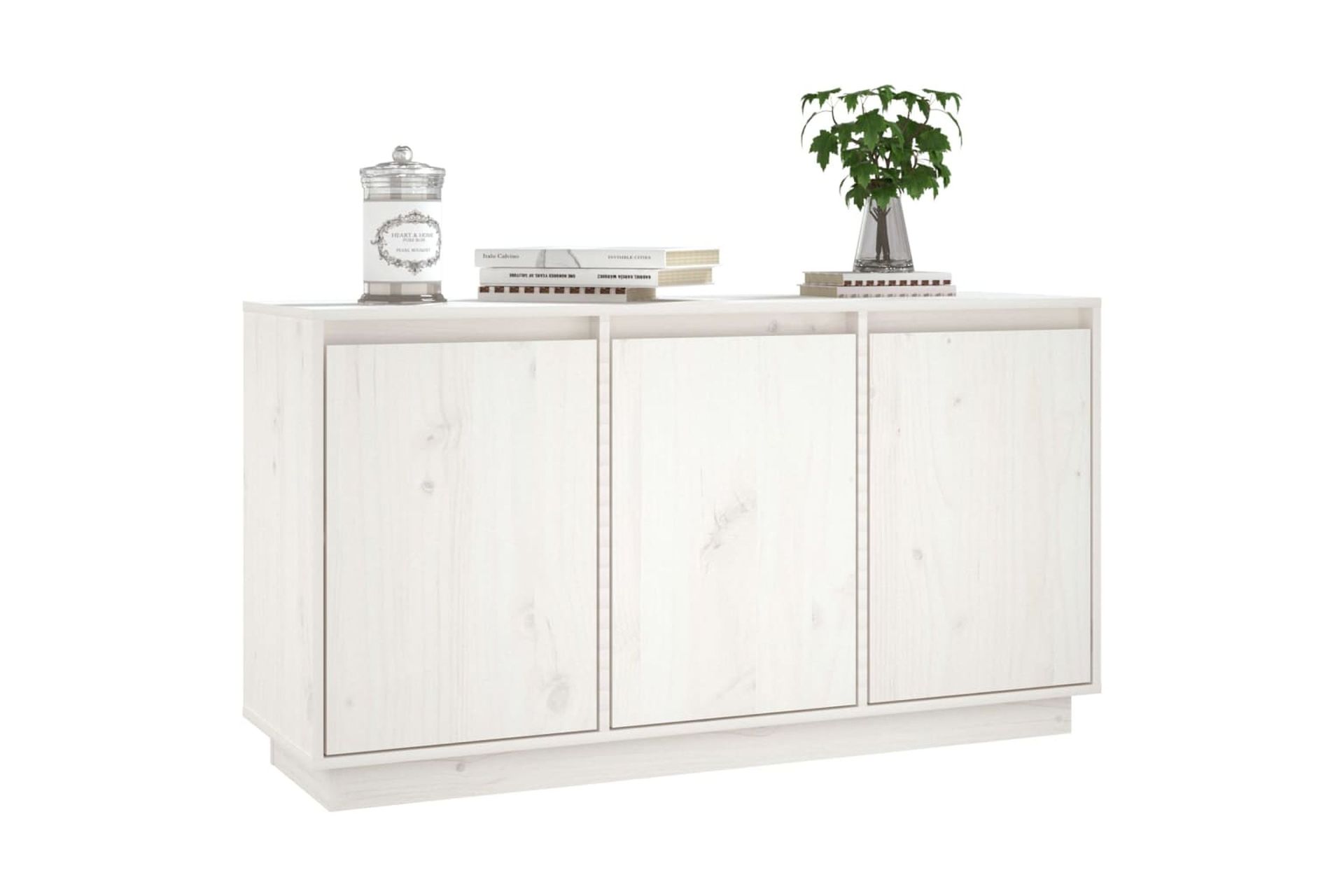 beBasic Senkki valkoinen 111x34x60 cm täysi mänty - Valkoinen - Säilytys - Säilytyskalusteet - Senkki