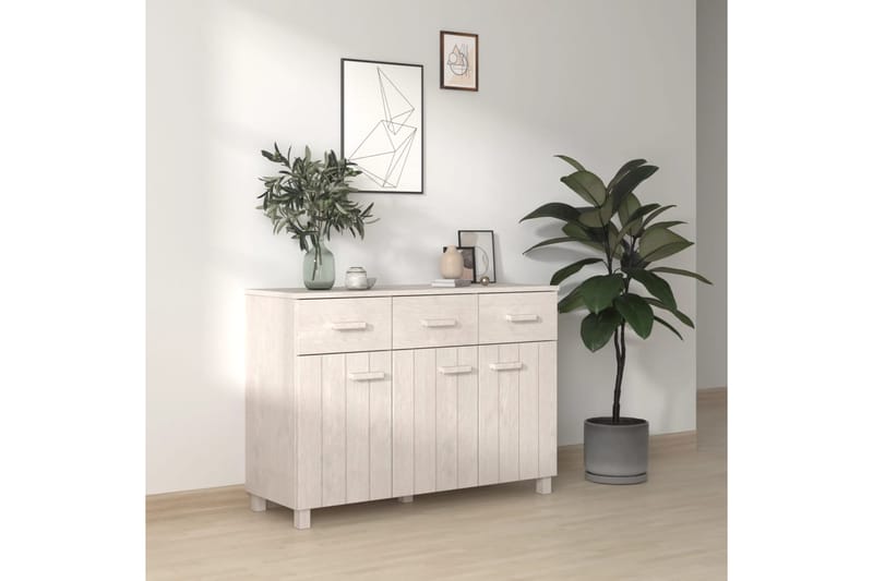 beBasic Senkki valkoinen 113x40x80 cm täysi mänty - Valkoinen - Säilytys - Säilytyskalusteet - Senkki