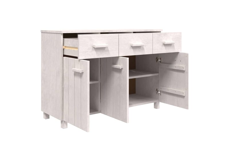 beBasic Senkki valkoinen 113x40x80 cm täysi mänty - Valkoinen - Säilytys - Säilytyskalusteet - Senkki