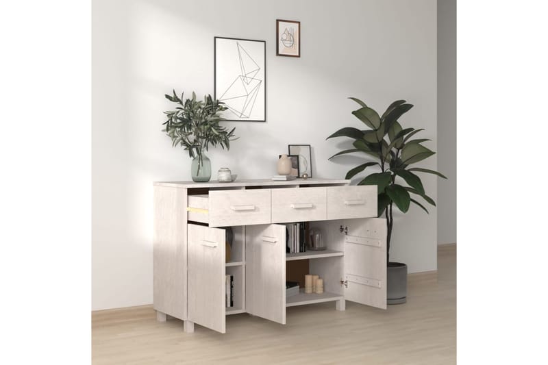 beBasic Senkki valkoinen 113x40x80 cm täysi mänty - Valkoinen - Säilytys - Säilytyskalusteet - Senkki
