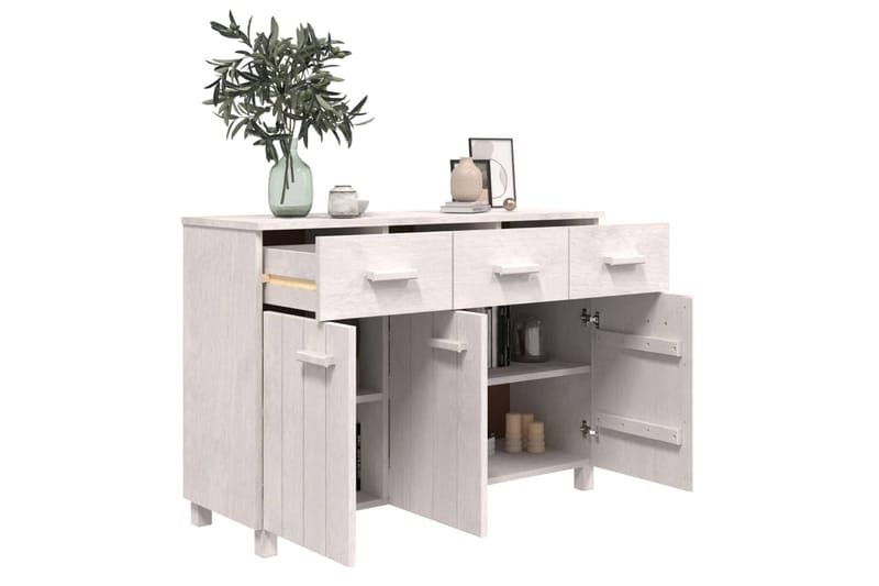 beBasic Senkki valkoinen 113x40x80 cm täysi mänty - Valkoinen - Säilytys - Säilytyskalusteet - Senkki
