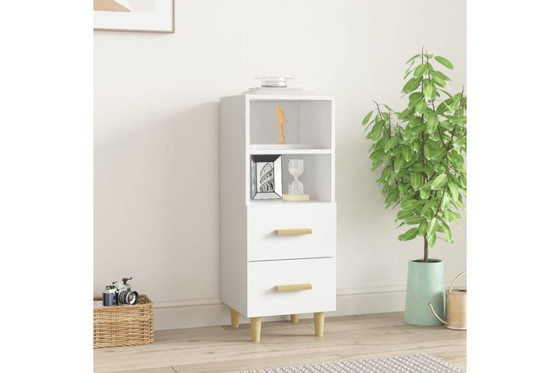 beBasic Senkki valkoinen 34,5x34x90 cm tekninen puu - Valkoinen - Säilytys - Säilytyskalusteet - Senkki