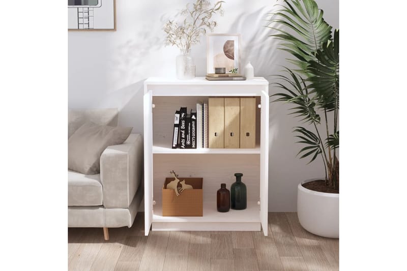 beBasic Senkki valkoinen 60x34x75 cm täysi mänty - Valkoinen - Säilytys - Säilytyskalusteet - Senkki