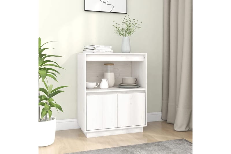 beBasic Senkki valkoinen 60x34x75 cm täysi mänty - Valkoinen - Säilytys - Säilytyskalusteet - Senkki