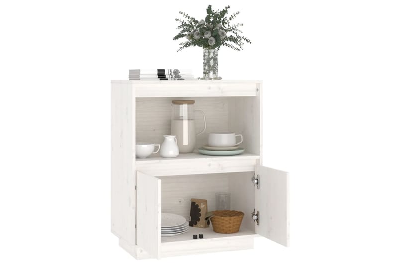 beBasic Senkki valkoinen 60x34x75 cm täysi mänty - Valkoinen - Säilytys - Säilytyskalusteet - Senkki