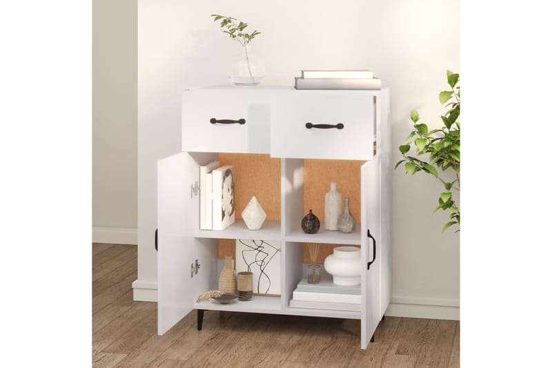 beBasic Senkki valkoinen 69,5x34x90 cm tekninen puu - Valkoinen - Säilytys - Säilytyskalusteet - Senkki