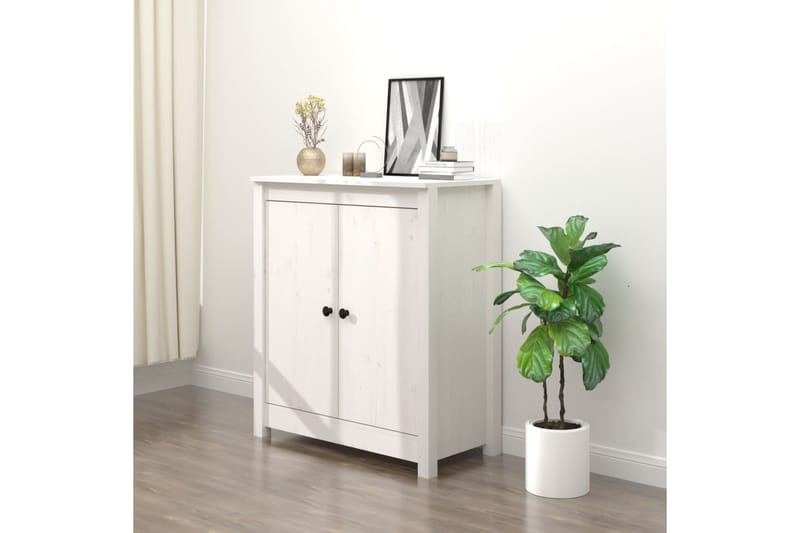 beBasic Senkki valkoinen 70x35x80 cm täysi mänty - Valkoinen - Säilytys - Säilytyskalusteet - Senkki