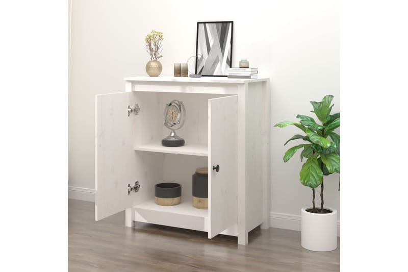 beBasic Senkki valkoinen 70x35x80 cm täysi mänty - Valkoinen - Säilytys - Säilytyskalusteet - Senkki