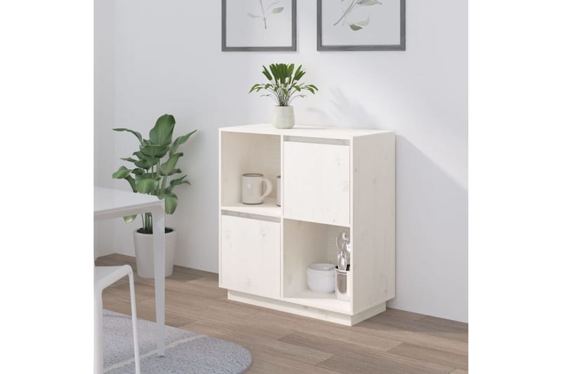 beBasic Senkki valkoinen 74x35x80 cm täysi mänty - Valkoinen - Säilytys - Säilytyskalusteet - Senkki