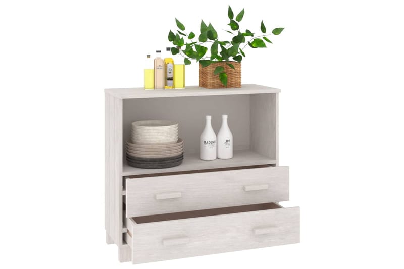 beBasic Senkki valkoinen 85x35x80 cm täysi mänty - Valkoinen - Säilytys - Säilytyskalusteet - Senkki