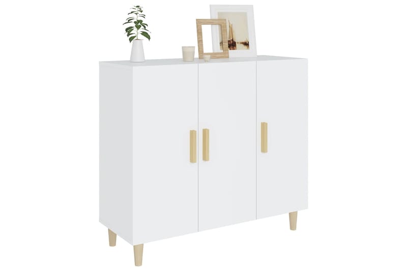 beBasic Senkki valkoinen 90x34x80 cm tekninen puu - Valkoinen - Säilytys - Säilytyskalusteet - Senkki