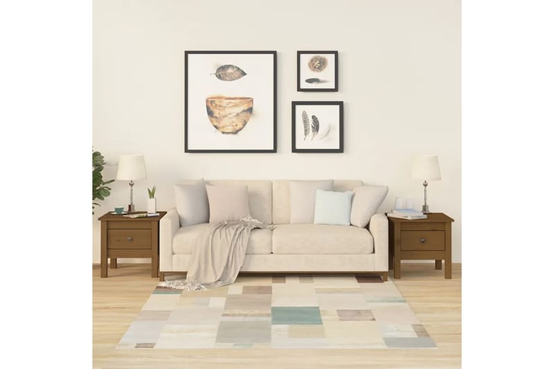 beBasic Sivupöydät 2 kpl hunajanruskea 40x40x39 cm täysi mänty - Ruskea - Säilytys - Säilytyskalusteet - Senkki