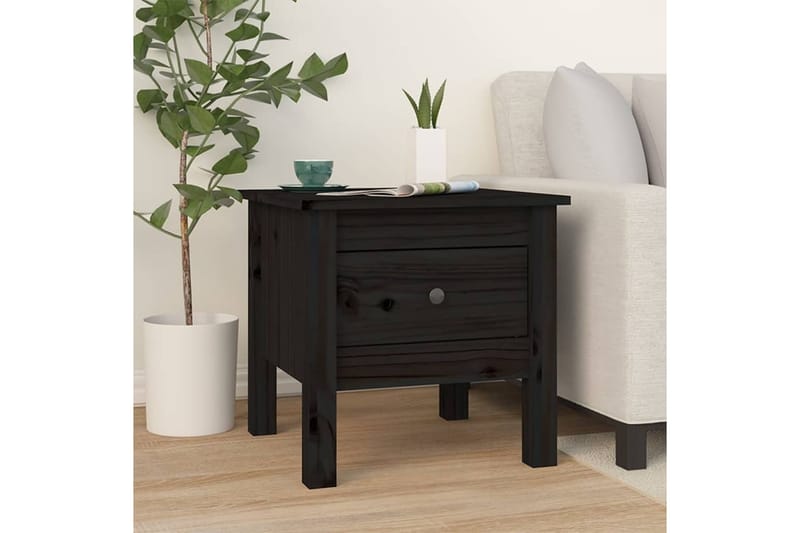 beBasic Sivupöydät 2 kpl musta 40x40x39 cm täysi mänty - Musta - Säilytys - Säilytyskalusteet - Senkki
