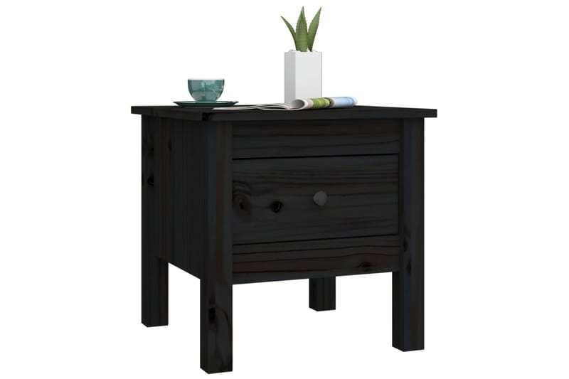 beBasic Sivupöydät 2 kpl musta 40x40x39 cm täysi mänty - Musta - Säilytys - Säilytyskalusteet - Senkki