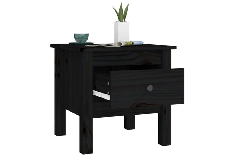 beBasic Sivupöydät 2 kpl musta 40x40x39 cm täysi mänty - Musta - Säilytys - Säilytyskalusteet - Senkki