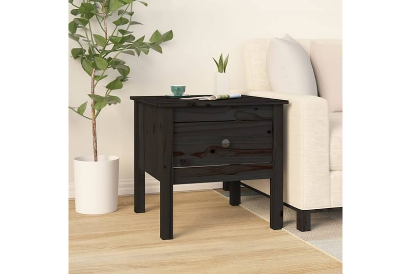 beBasic Sivupöydät 2 kpl musta 50x50x49 cm täysi mänty - Musta - Säilytys - Säilytyskalusteet - Senkki