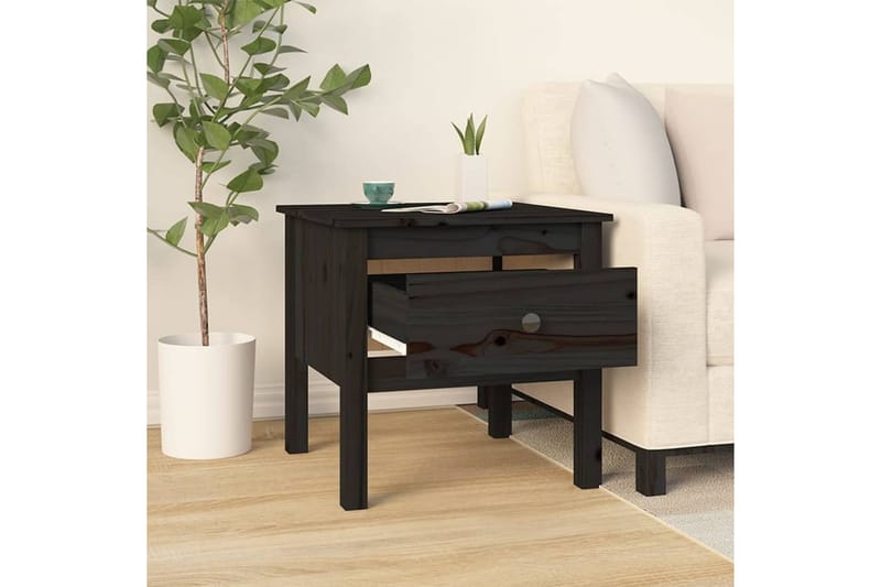 beBasic Sivupöydät 2 kpl musta 50x50x49 cm täysi mänty - Musta - Säilytys - Säilytyskalusteet - Senkki