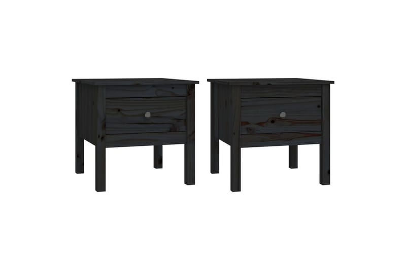 beBasic Sivupöydät 2 kpl musta 50x50x49 cm täysi mänty - Musta - Säilytys - Säilytyskalusteet - Senkki
