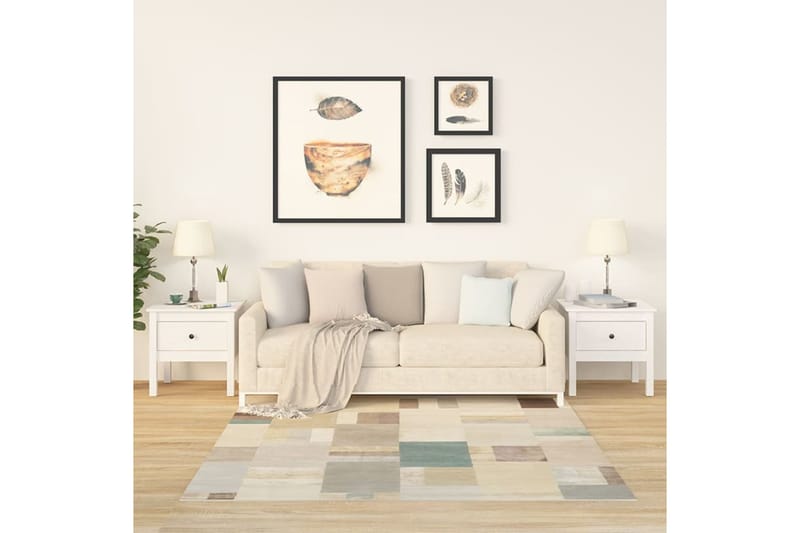 beBasic Sivupöydät 2 kpl valkoinen 50x50x49 cm täysi mänty - Valkoinen - Säilytys - Säilytyskalusteet - Senkki