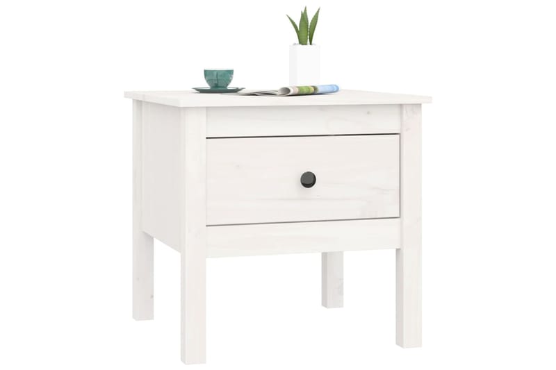 beBasic Sivupöydät 2 kpl valkoinen 50x50x49 cm täysi mänty - Valkoinen - Säilytys - Säilytyskalusteet - Senkki