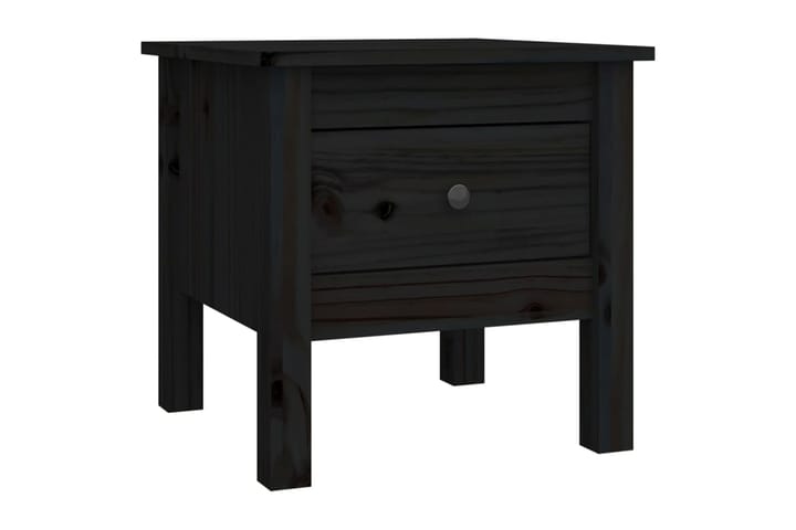 beBasic Sivupöytä musta 40x40x39 cm täysi mänty - Musta - Senkki