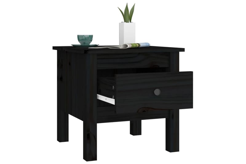 beBasic Sivupöytä musta 40x40x39 cm täysi mänty - Musta - Säilytys - Säilytyskalusteet - Senkki