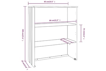 beBasic Ylähyllykkö senkille hunajanruskea 85x35x100 cm täysi mänty - Ruskea - Säilytys - Säilytyskalusteet - Senkki