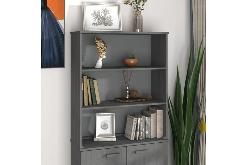 beBasic Ylähyllykkö senkille tummanharmaa 85x35x100 cm täysi mänty - Harmaa - Säilytys - Säilytyskalusteet - Lipasto