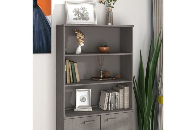 beBasic Ylähyllykkö senkille vaaleanharmaa 85x35x100 cm täysi mänty - Harmaa - Säilytys - Säilytyskalusteet - Lipasto