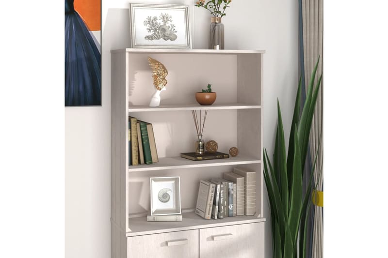 beBasic Ylähyllykkö senkille valkoinen 85x35x100 cm täysi mänty - Valkoinen - Säilytys - Säilytyskalusteet - Lipasto