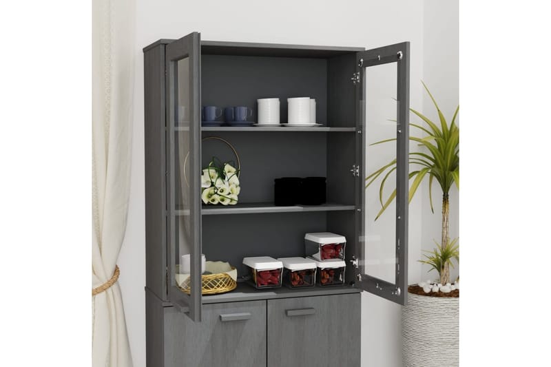 beBasic Yläkaappi senkille tummanharmaa 85x35x100 cm täysi mänty - Harmaa - Säilytys - Säilytyskalusteet - Lipasto