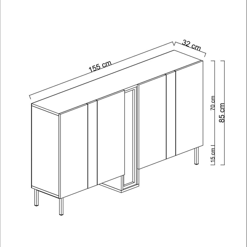 Berriaren Konsolipöytä 155 cm - Antrasiitti - Säilytys - Säilytyskalusteet - Senkki