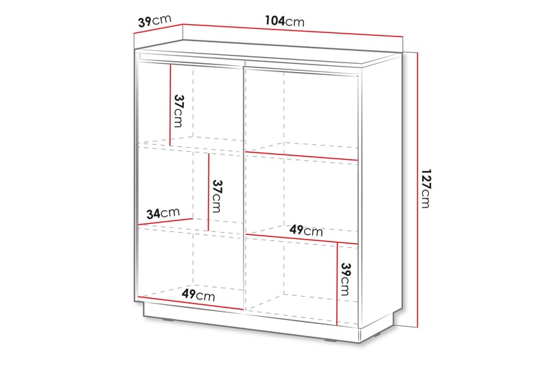 Bolstan Lipasto 104 cm - Valkoinen - Säilytys - Säilytyskalusteet - Lipasto