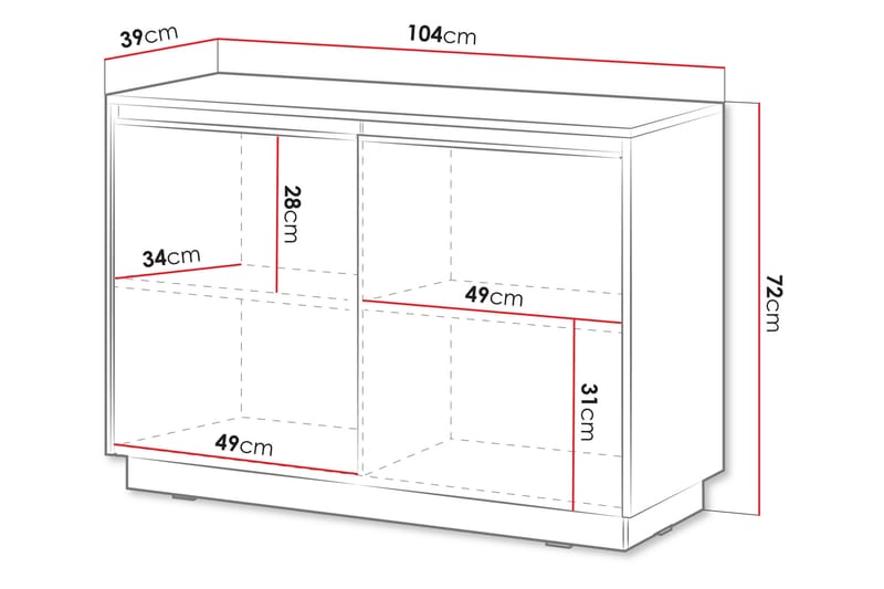 Bolstan Lipasto 104 cm - Valkoinen - Säilytys - Säilytyskalusteet - Lipasto