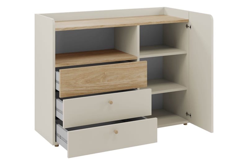 Buhan Lipasto 120 cm - Beige / Ruskea - Säilytys - Säilytyskalusteet - Lipasto