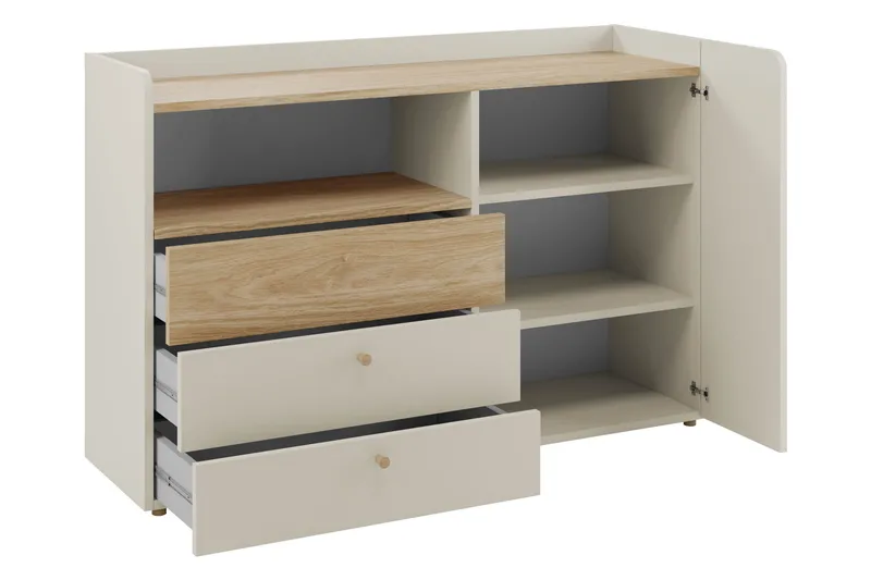 Buhan Lipasto 140 cm - Beige / Ruskea - Säilytys - Säilytyskalusteet - Lipasto